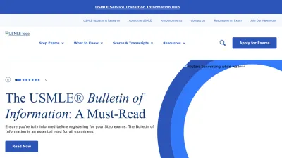 Screenshot preview of usmle.org