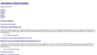 Screenshot of Adventureclassicgaming.com
