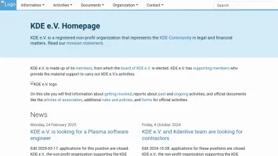Screenshot of Ev.kde.org