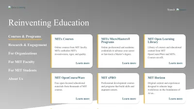 Screenshot of Openlearning.mit.edu