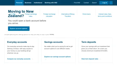 Screenshot of Anz.co.nz