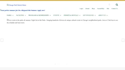 Screenshot of Chicagoparkdistrict.com