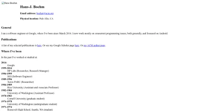 Screenshot of Hboehm.info