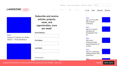 Screenshot of Landezine.com