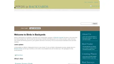 Screenshot of Birdsinbackyards.net