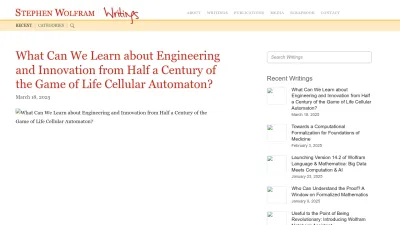Screenshot of Writings.stephenwolfram.com