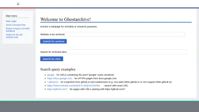 Screenshot of Ghostarchive.org
