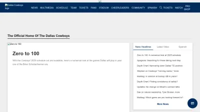 Screenshot of Dallascowboys.com