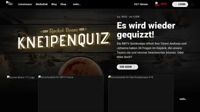 Screenshot preview of rocketbeans.tv