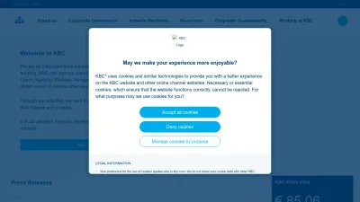 Screenshot of Kbc.com
