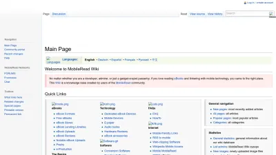 Screenshot of Wiki.mobileread.com