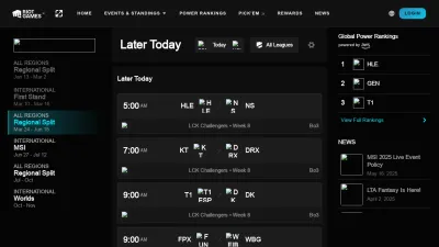 Screenshot of Lolesports.com