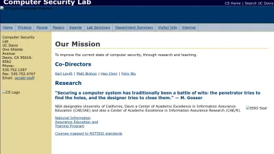 Screenshot of Seclab.cs.ucdavis.edu