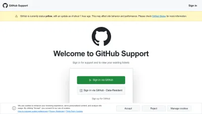 Screenshot of Support.github.com