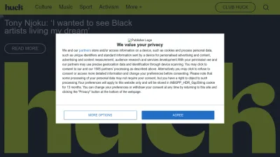 Screenshot of Huckmag.com