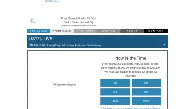 Screenshot of Wbai.org