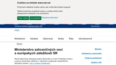 Screenshot of Mzv.sk