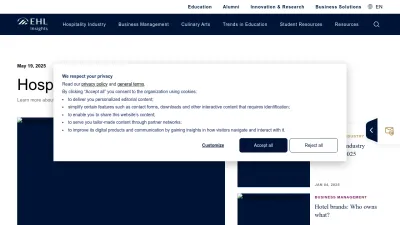 Screenshot of Hospitalityinsights.ehl.edu