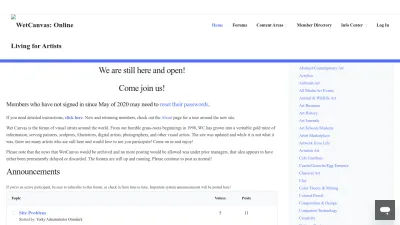 Screenshot of Wetcanvas.com
