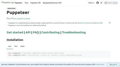 Screenshot preview of pptr.dev