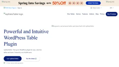 Screenshot of Wpdatatables.com