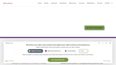 Screenshot preview of tarabrach.com