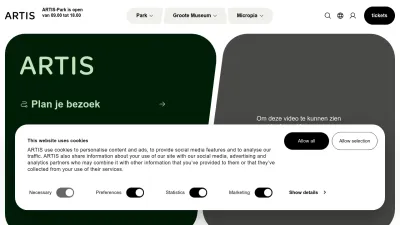 Screenshot of Artis.nl