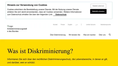 Screenshot of Antidiskriminierungsstelle.de