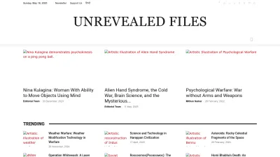 Screenshot of Unrevealedfiles.com