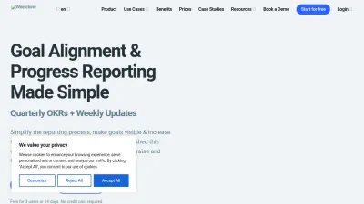 Screenshot of Weekdone.com