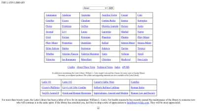 Screenshot of Thelatinlibrary.com