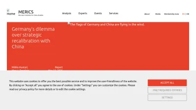 Screenshot of Merics.org