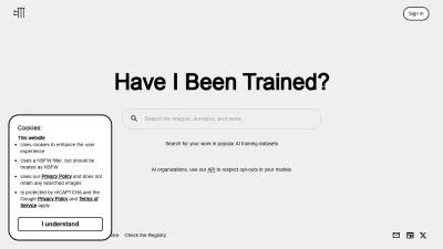 Screenshot preview of haveibeentrained.com