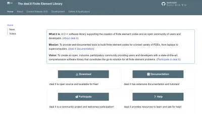 Screenshot of Dealii.org