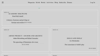Screenshot of Cabinetmagazine.org