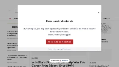 Screenshot of Sportico.com