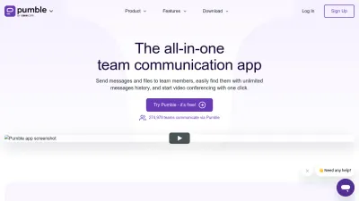 Screenshot of Pumble.com