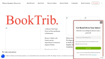 Screenshot of Booktrib.com