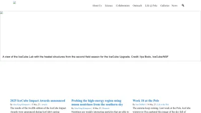 Screenshot of Icecube.wisc.edu