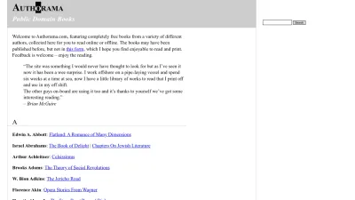 Screenshot of Authorama.com