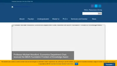 Screenshot of Econ.columbia.edu