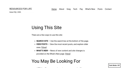 Screenshot of Resourcesforlife.com