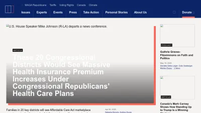 Screenshot of Americanprogressaction.org