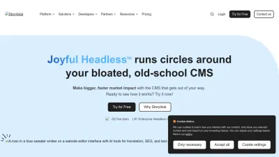 Screenshot of Storyblok.com