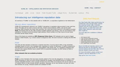 Screenshot of Surbl.org