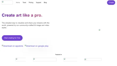 Screenshot of Starryai.com