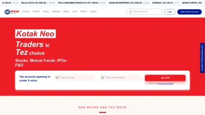 Screenshot preview of kotaksecurities.com