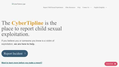 Screenshot of Report.cybertip.org