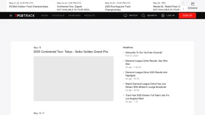 Screenshot of Flotrack.org