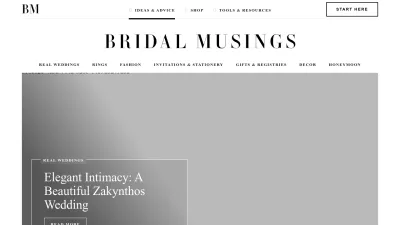 Screenshot of Bridalmusings.com